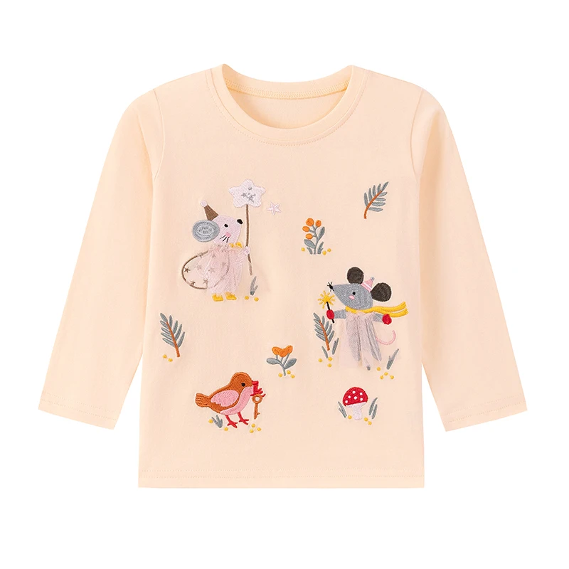 Little maven Kinderkleidung Baby Mädchen Kinderkleidung Herbst 2026 Cartoon-Maus Langarm-T-Shirt Frühling Baumwoll-Oberteile – Detail 2
