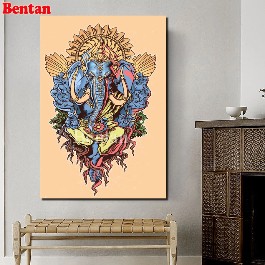 5d Diy Diamond Painting Ganesha Elephant Diamond Pattern Beadwork Pictures Needlework full Square Diamond Mosaic Craft Hobby