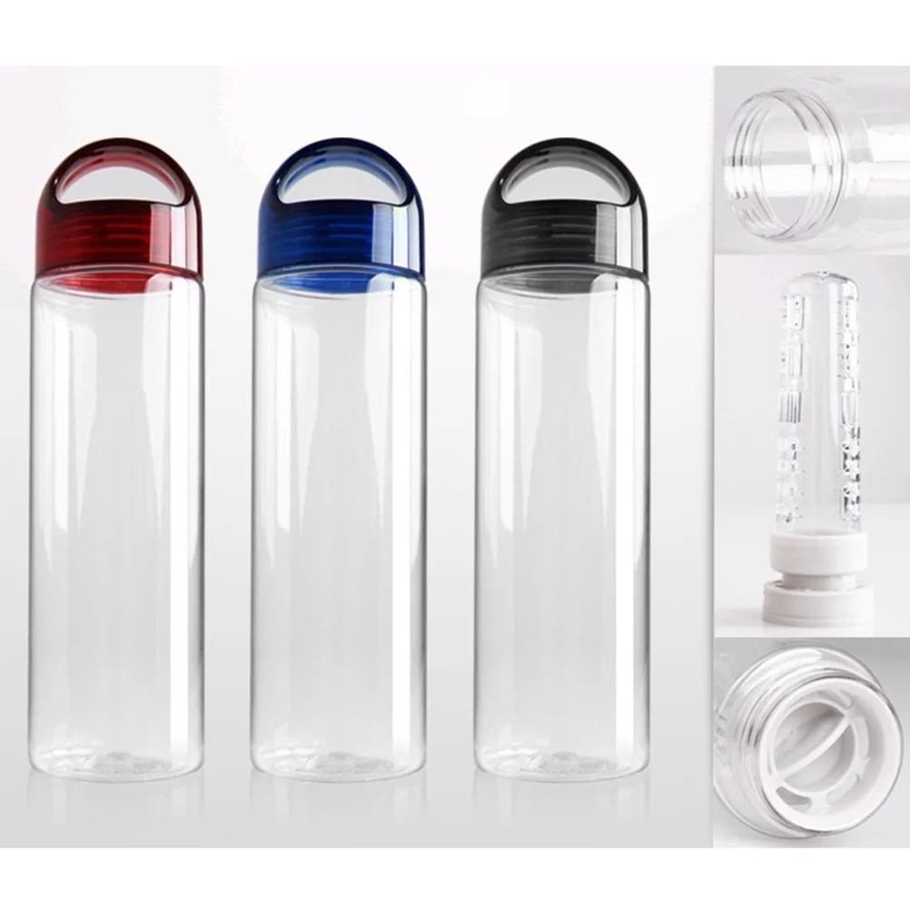 

750Ml Leakproof Plastic Water Bottle With Fruit Basket Holder Portable Sports Drinking Cup For Travel Outdoor Red Food Grade As