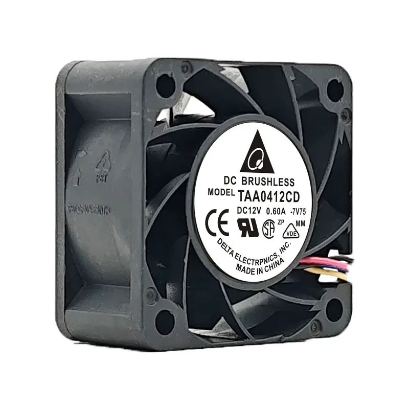 Original Delta TAA0412CD 4020 12V 0.6A 4CM Large Air Volume PWM Cooling Fan for Electronics Enclosures and Heat Sinks