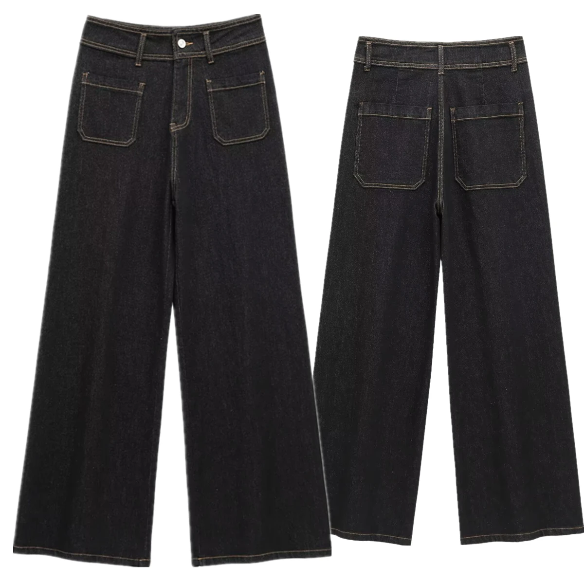Withered 2025 New Fashion Elegant Jeans Women High Waist Pockets Straight Ankle Jeans Women Denim Pants For Ladies