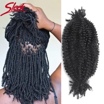22 นิ้ว QVR Kinky Twist Crochet Braiding Hair 100% Human hair Bundles Sleek Curly Human Hair Bulks 1 PCS Afro Kinky V ผมจํานวนมาก