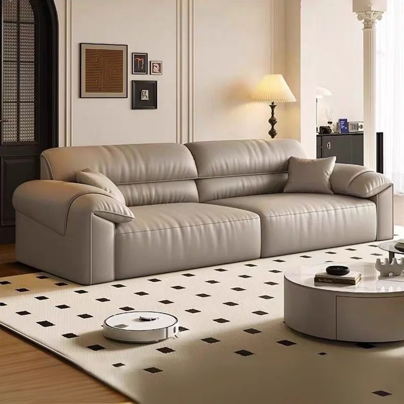#Luxury White Microfiber Sofa Set - Modern Minimalist Frosted Fabric Sectional Couch with Foam for Living Room