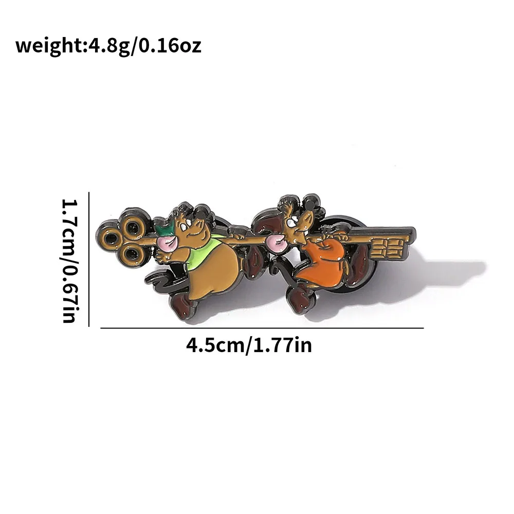 1 قطعة الرسوم المتحركة لطيف خرافة سندريلا بروش جاك وجوس المينا دبوس ظهره الملابس والمجوهرات شارة معدنية اكسسوارات هدية