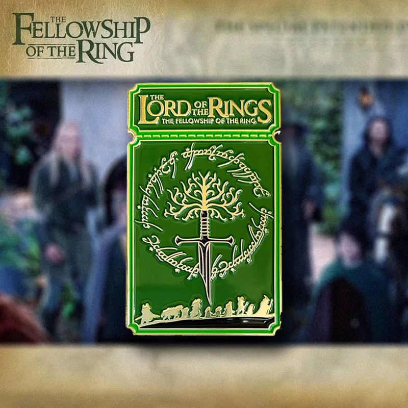 LOR Movie Ticket Stub Metal Badge Fellowship-of-the-Ring Brooch Fantasy Movie Enamel Pin