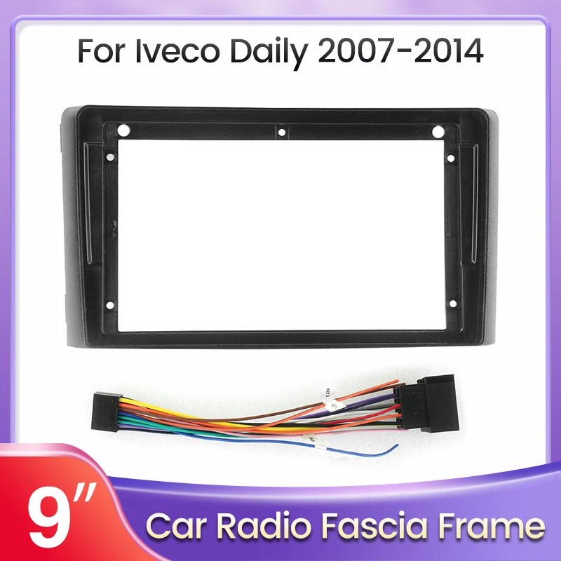 9'' 2Din Car Radio Fascia Panel Stereo Adapter Frame for Iveco Daily 2006-2014 Android Dashboard Screen Audio Cover Trim Kit