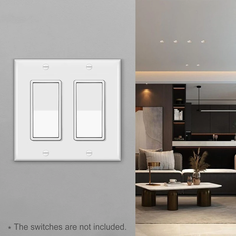 BAAG-10 шт., декоративная настенная пластина, 2-бандовая розетка стандартного размера для GFCI и USB-розетки, H4,53 дюйма X W4,57 дюйма, белый