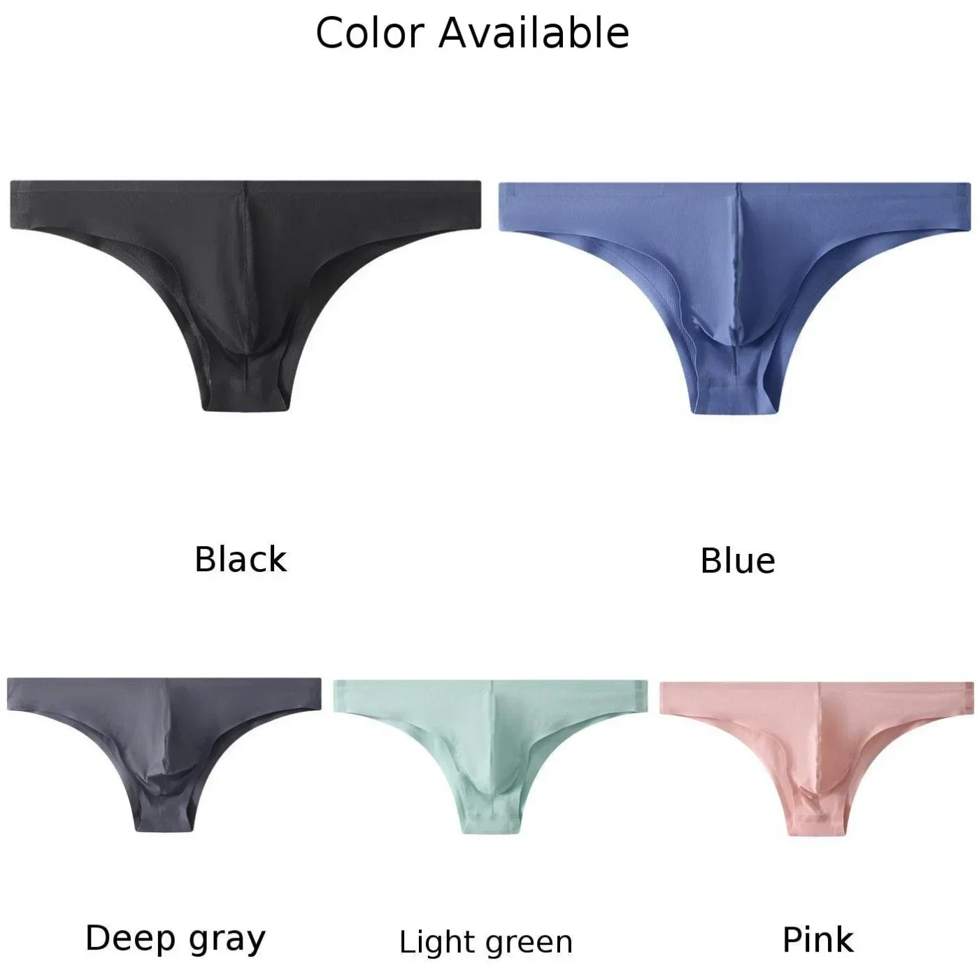 1pc Brand New Men Ice Silk Sexy Briefs Men Panties Pouch G-String Soft Breathable Low-Rise Underwear Lingerie Brief Shorts