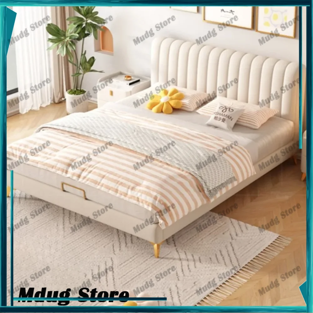 

Nordic Upholstered Beds Leg Support Queen Lounge Aesthetic Beds Luxury Double Frame Meubles De Chambre House Accessories