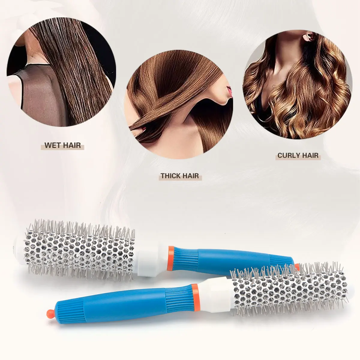 Pro Women\'s Round Curly Hair Comb Hairdresser Hair Styling Hairbrush Wet Dry Dual Use Hairdressing Combs Barber Rollers Tools