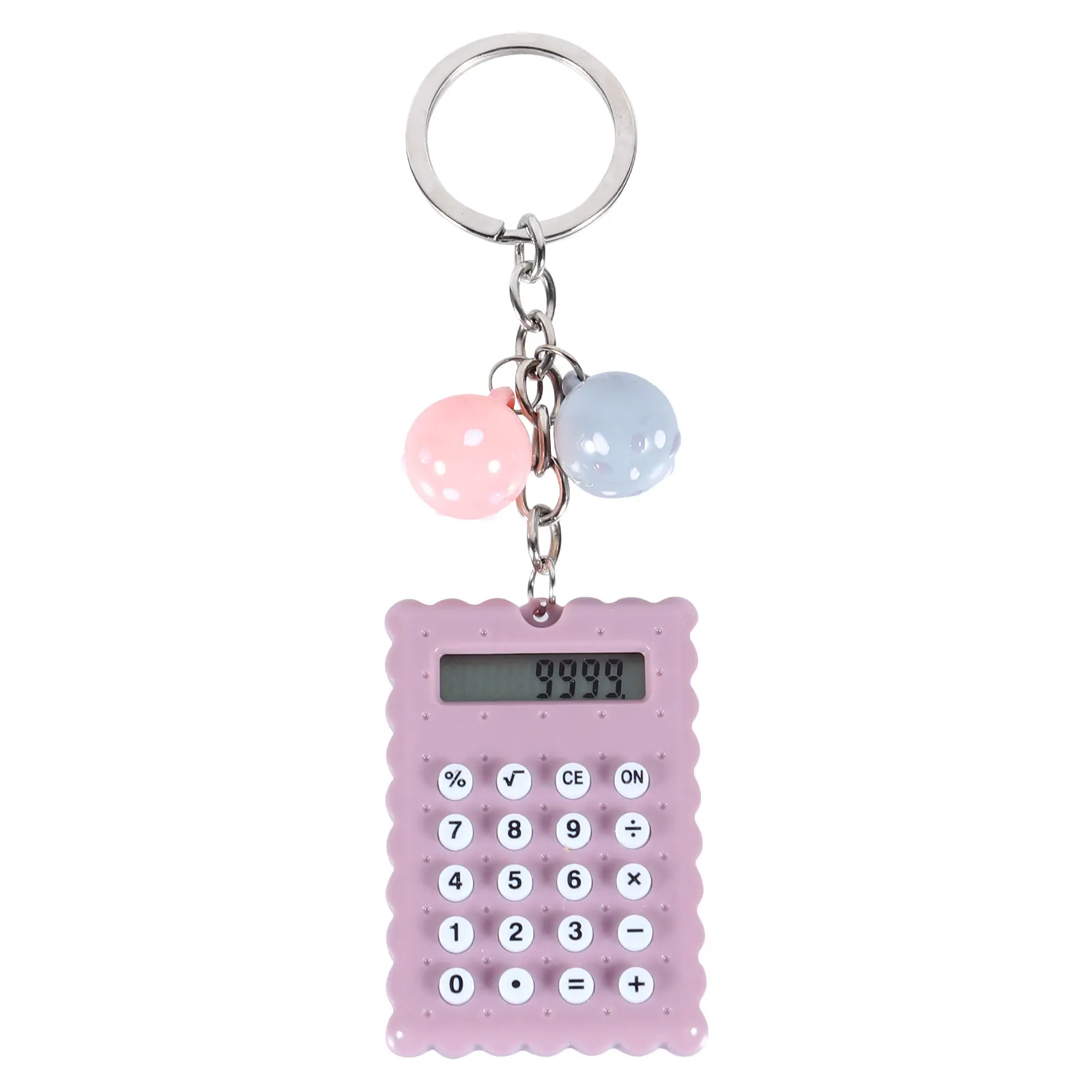 

8-Digit Mini Calculator with Keychain Buckle Portable Pocket Size Student Stationery Cute Lightweight Calculator for School