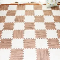 Baby EVA Foam Play Gym Puzzle Mat Interlocking Exercise Tiles Crawling Carpet for Kids Game Activity Soft Floor Wooden 30x30x1cm