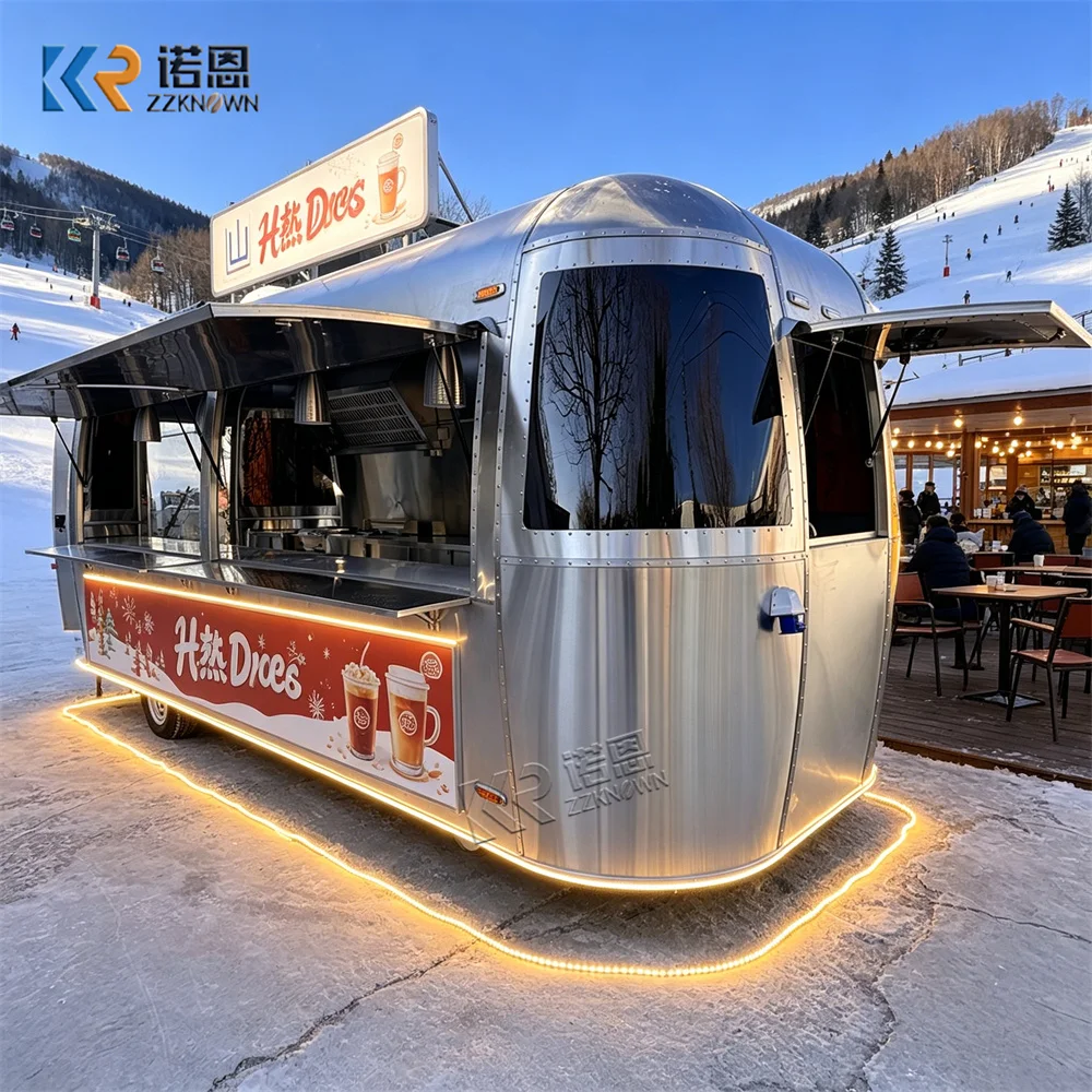 CE Certified Mobile Catering Truck Mobile Coffee Trailer Food Cart USA Customized Food Trailer With Full Kitchen Equipment