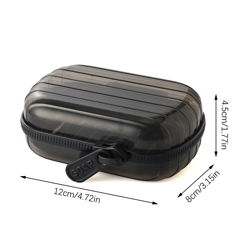 Portable Soap Dish Sealed Storage Box Waterproof Travel Home Bathroom Soap Box Zipper Design Leak Proof Soap Container