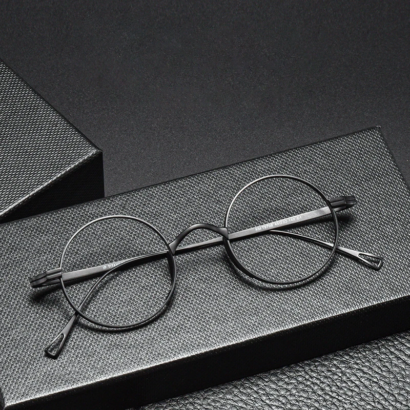 

Japan Same Design Ultra-light Pure Titanium Round Glasses Frames Men Women Small Eyewear Retro Luxury Eyeglass