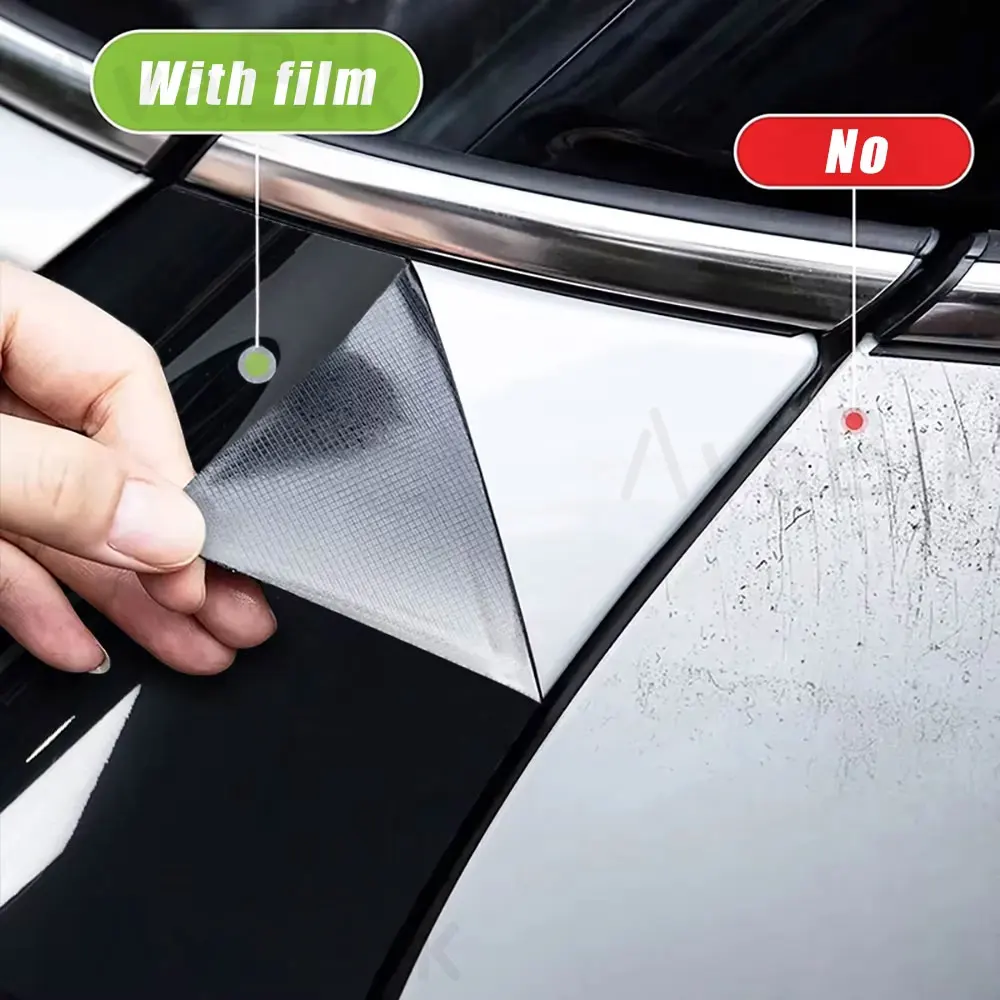 30/50cm Glossy Piano Black White Car Vinyl Wrap Film PET Auto Sticker Air Bubble Free Vehicle Interior Decoration Accessories view 4