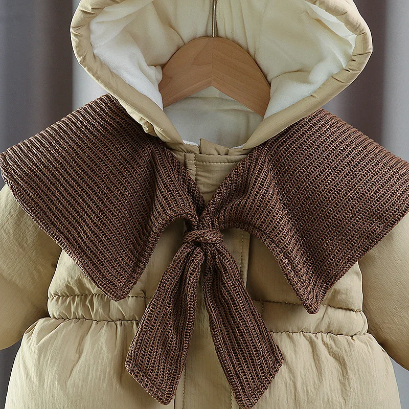 2025 جديد الوليد الشتاء رومبير الكورية موضة سميكة جمبسوت من القطن دافئ طفلة الزي ل 0-24 أشهر