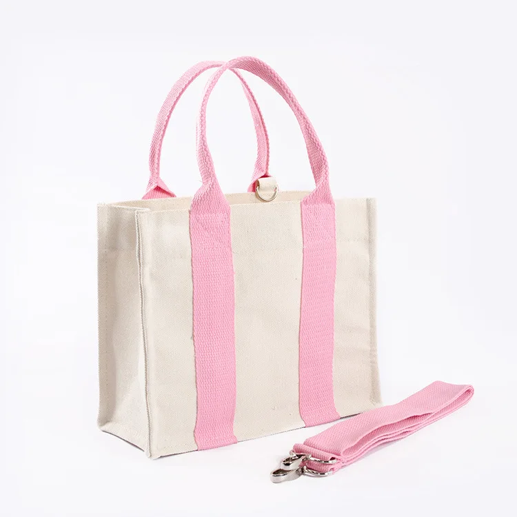 Customized Logo Stock Thick Canvas Shoulder Bag Literary All-match Mini Canvas Bag For Women Eco-friendly Cotton Canvas Tote Bag