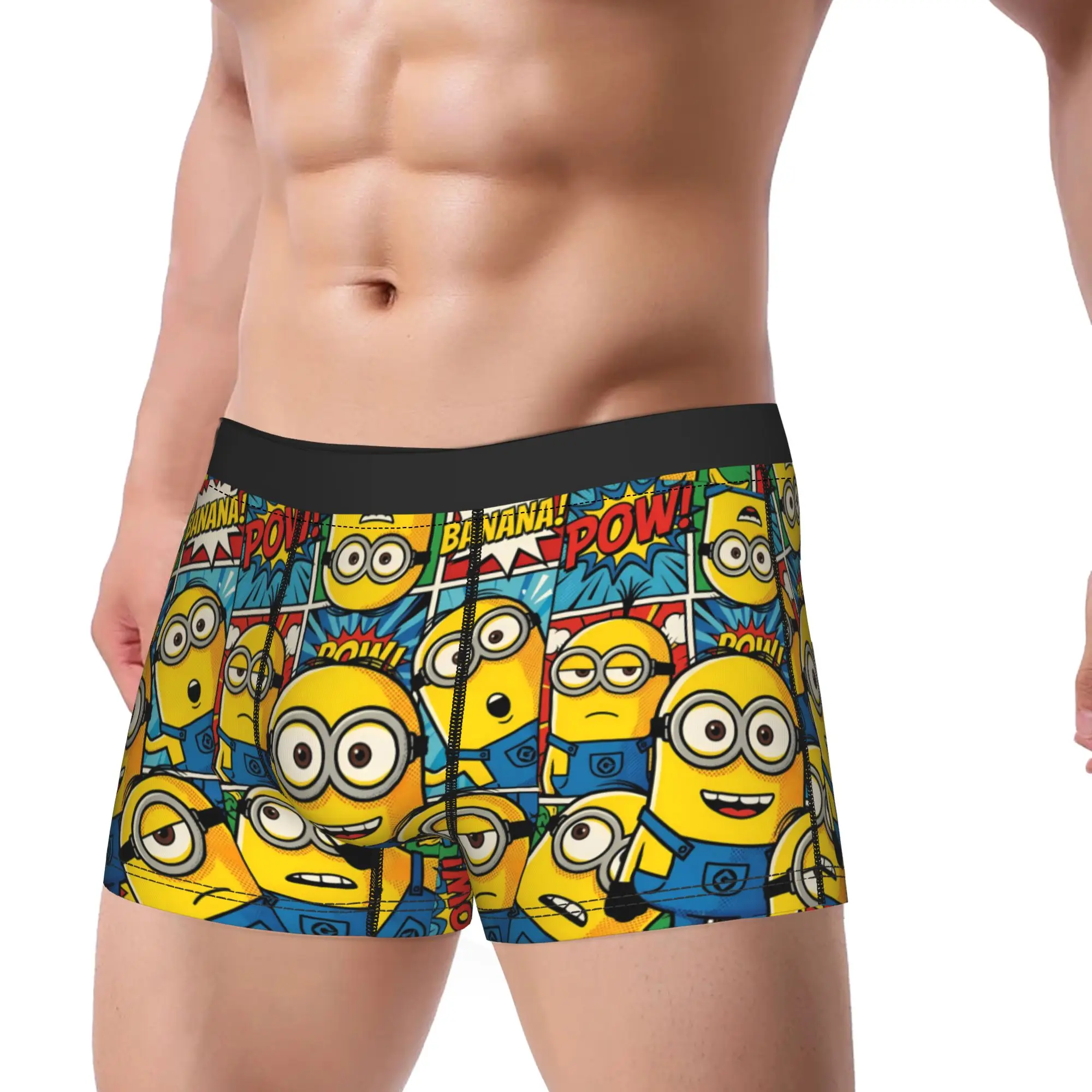 Cartoon M-Minions Underwear  Pattern Boxer Shorts High Quality Men Panties Classic Boxer Brief Birthday Present