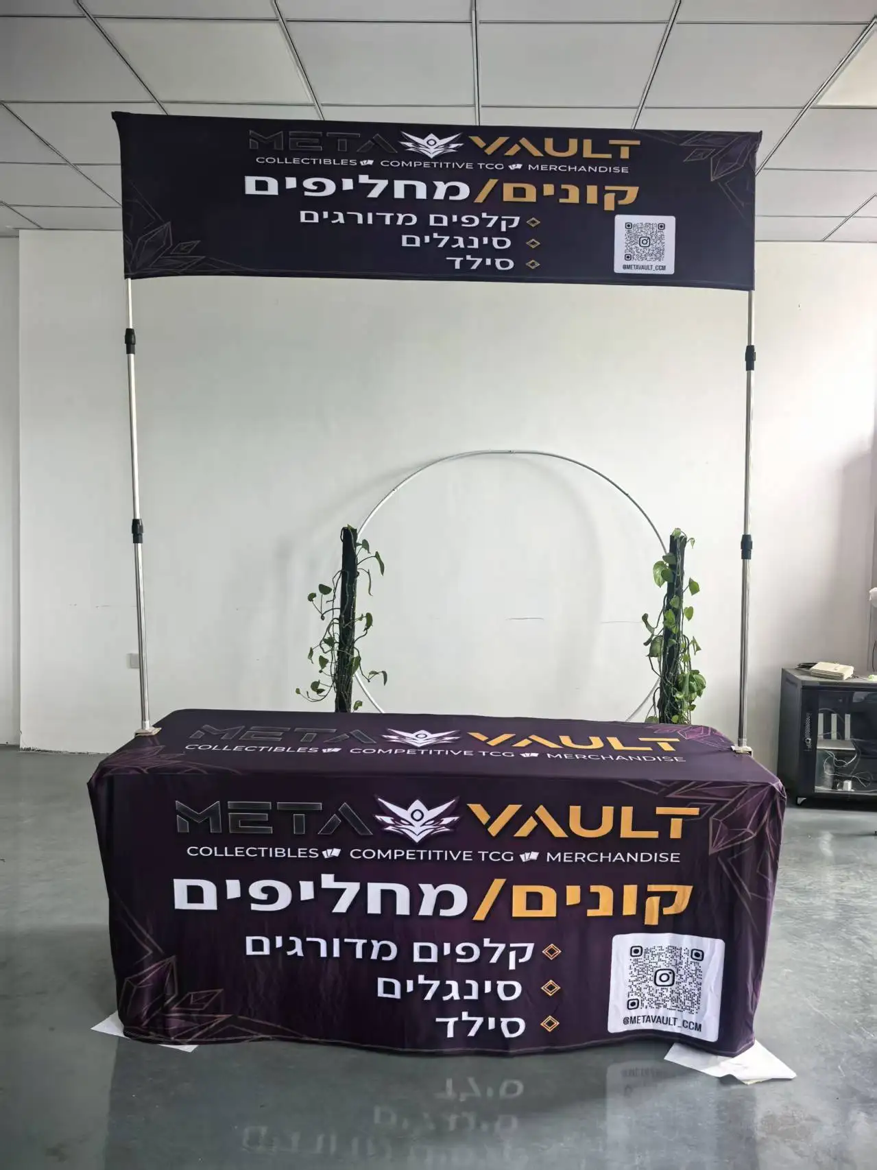 Custom Tabletop Banner Display Fabric Print Designed for 6t 8ft Folding Table Cover Double-sided Unique and Eye-catching Display