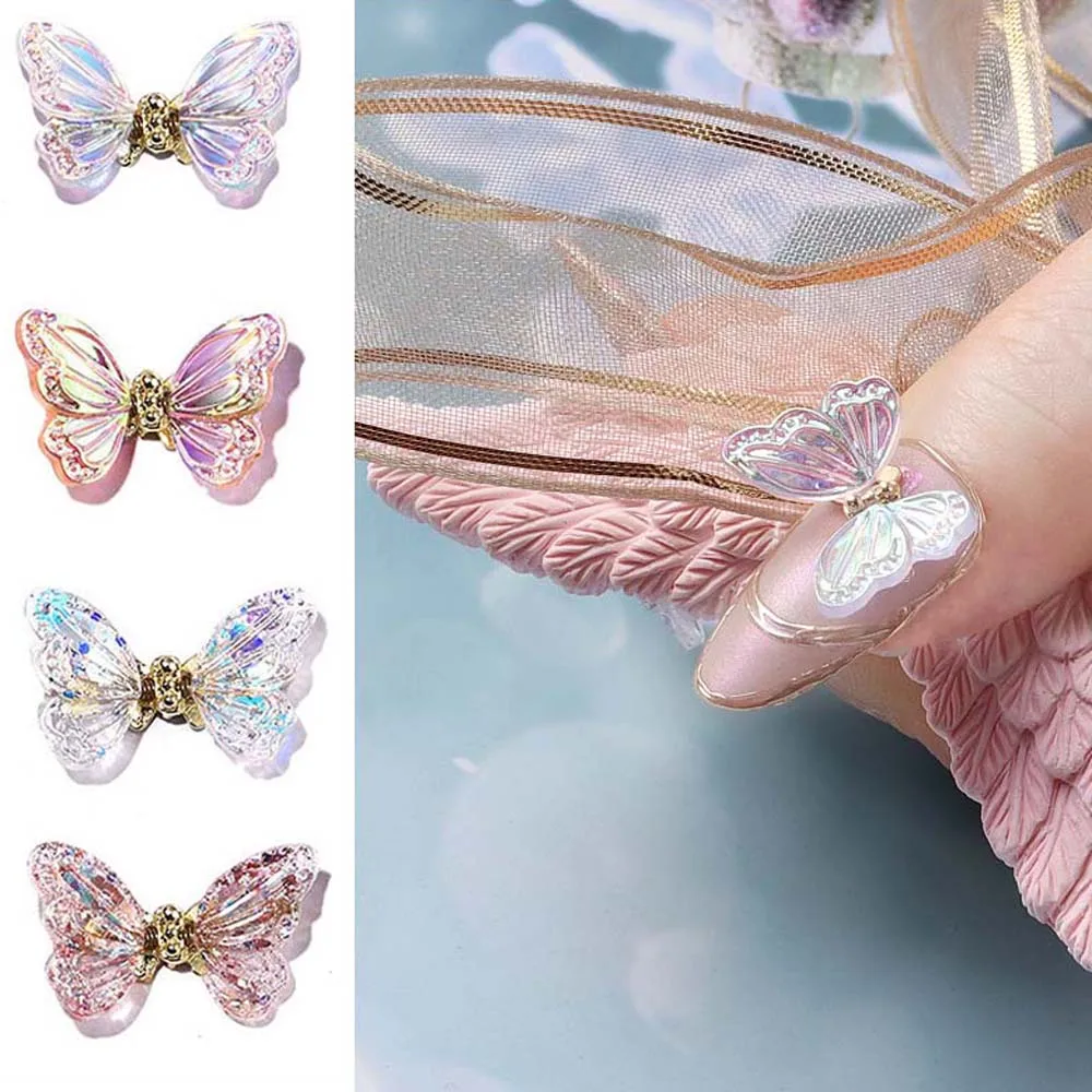 

5pcs Nail Art 2022 New 3d Butterflies Trend Parts Kawaii Decoration Sequins Rhinestone Glitter Charms Pixie Japanese ネイルデコレーション