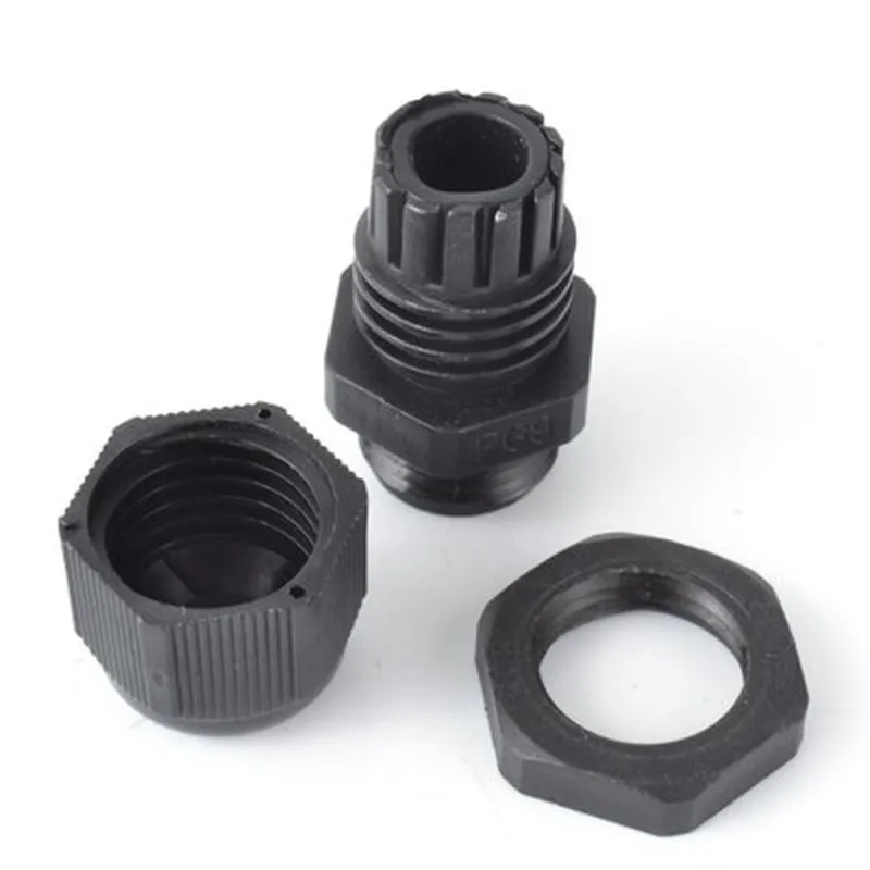 10Pcs White Black Waterproof Nylon Plastic Cable Gland Connector IP68 PG7 PG9 PG11 PG13.5 PG16