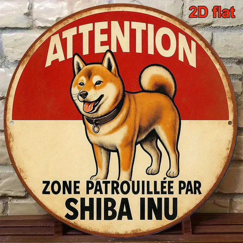 2D plan, 1 piece. French sign for the patrol area of the Bahianu dog - an old canine warning sign