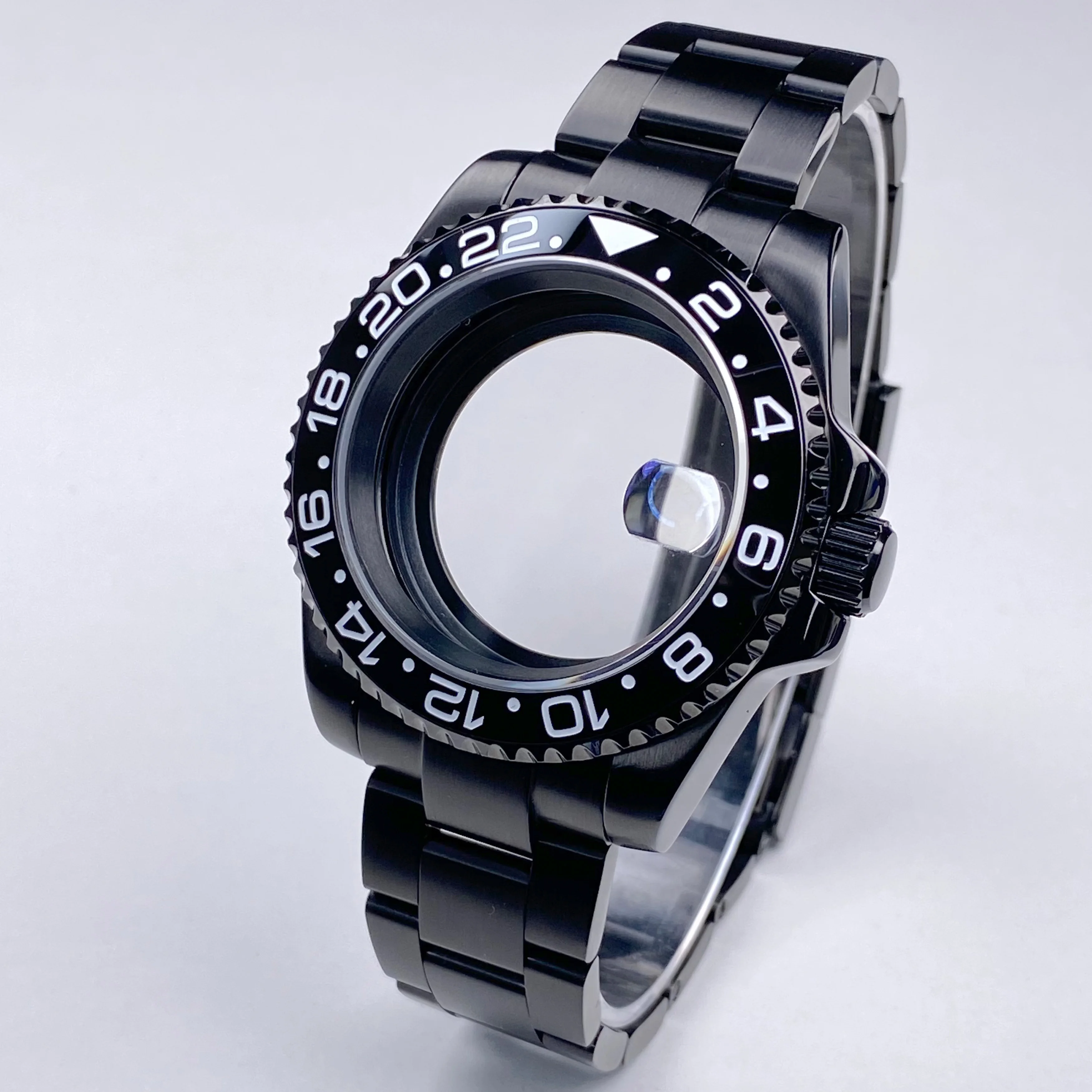 Корпус часов NH35 40 мм, 120 кликов для Seiko mod, запасные части, сапфировое стекло, корпус из нержавеющей стали 316L GMT, подходит для механизма NH35