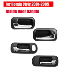 (Set of 4) Interior Inside Door Handle Black Chrome For 2001 2002 2003 2004 2005 Honda Civic Sedan 72160S5AA21