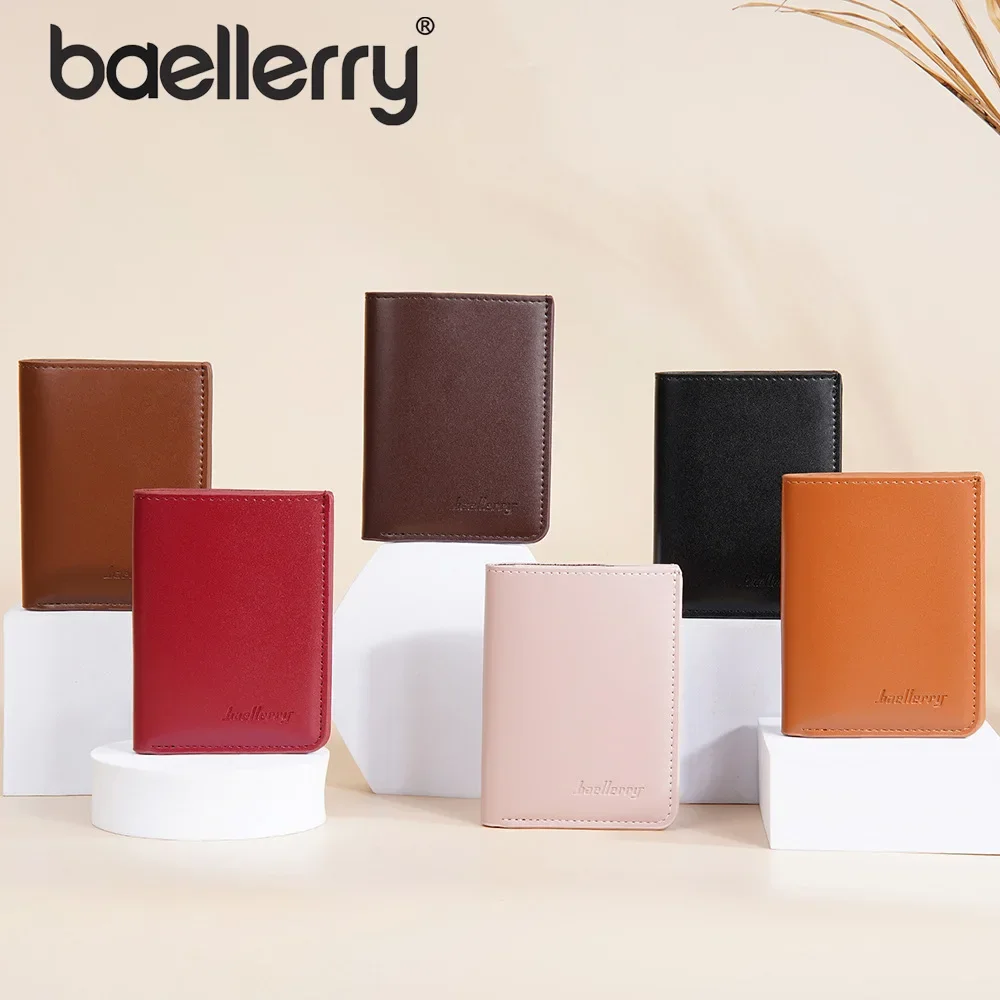 2024 Baellerry new men women's neutral wallet short dopamine color mini multi-card slot high-end wallet