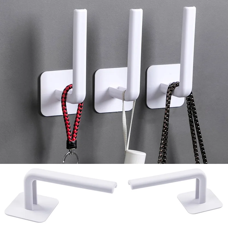 L-shaped Hanging Hooks Cup Drain Rack Multi-function Multi-purpose Wall Hanger Tissue Holder Pot Lid Rack Kitchen/Toilet Gadgets