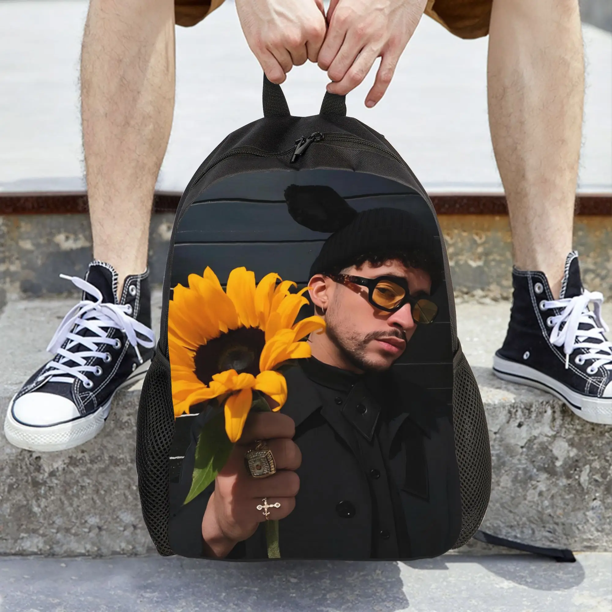 

Женский рюкзак Bad Bunny, модная школьная сумка для студентов, компьютерный рюкзак для мальчиков и девочек, большая вместительная дорожная сумка на плечо