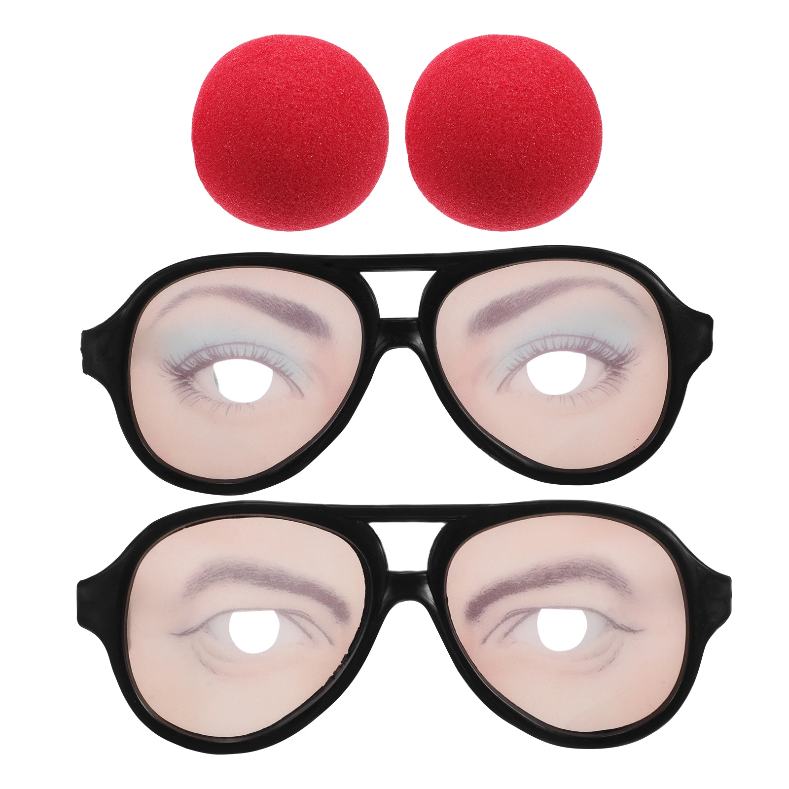 

2pcs Novelty Glasses Funny Crazy Prank Trick Abs Photo Booth Props Halloween Silly Eyewear Accessories