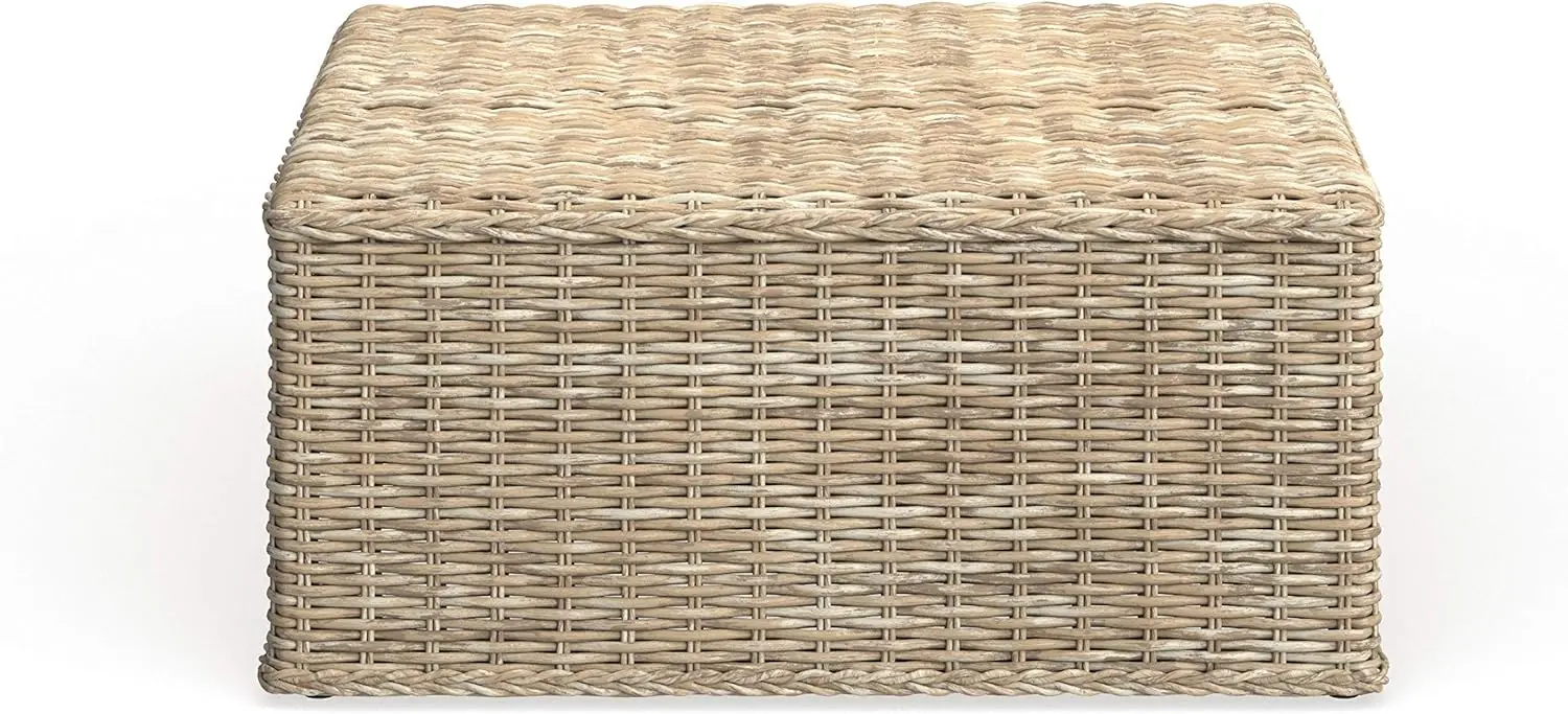 Home Collection Mesa de centro de mimbre natural Persis