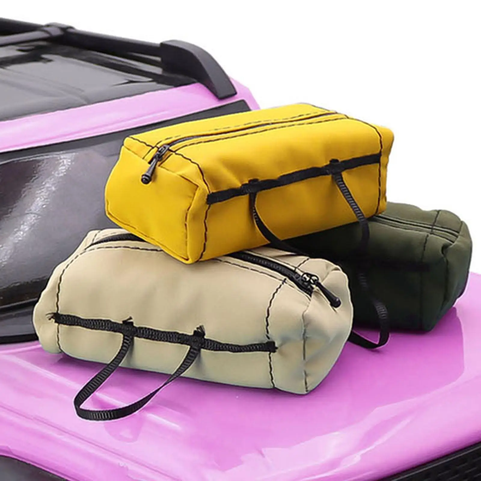 

Model Car Travel Bag 1:10 Parts Accessory Replacement Ornament Car Cargo Roof Bag for SCX10 Vehicles Model Buggy RC Car Trucks
