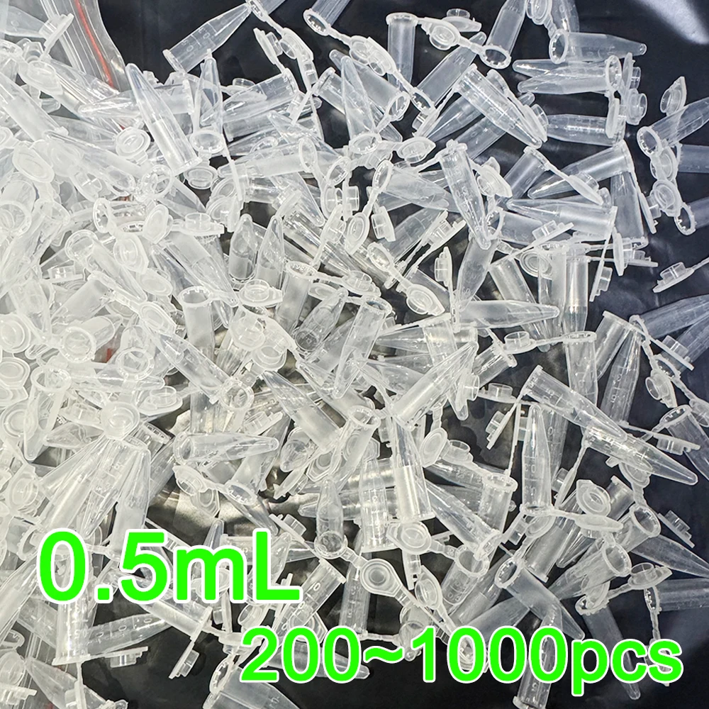 0.5ml Centrifuge Tube With Scale PP Plastic Laboratory Test Tube Mini Centrifugal Vial Clear Snap Cap Centrifuge Tubes Vial