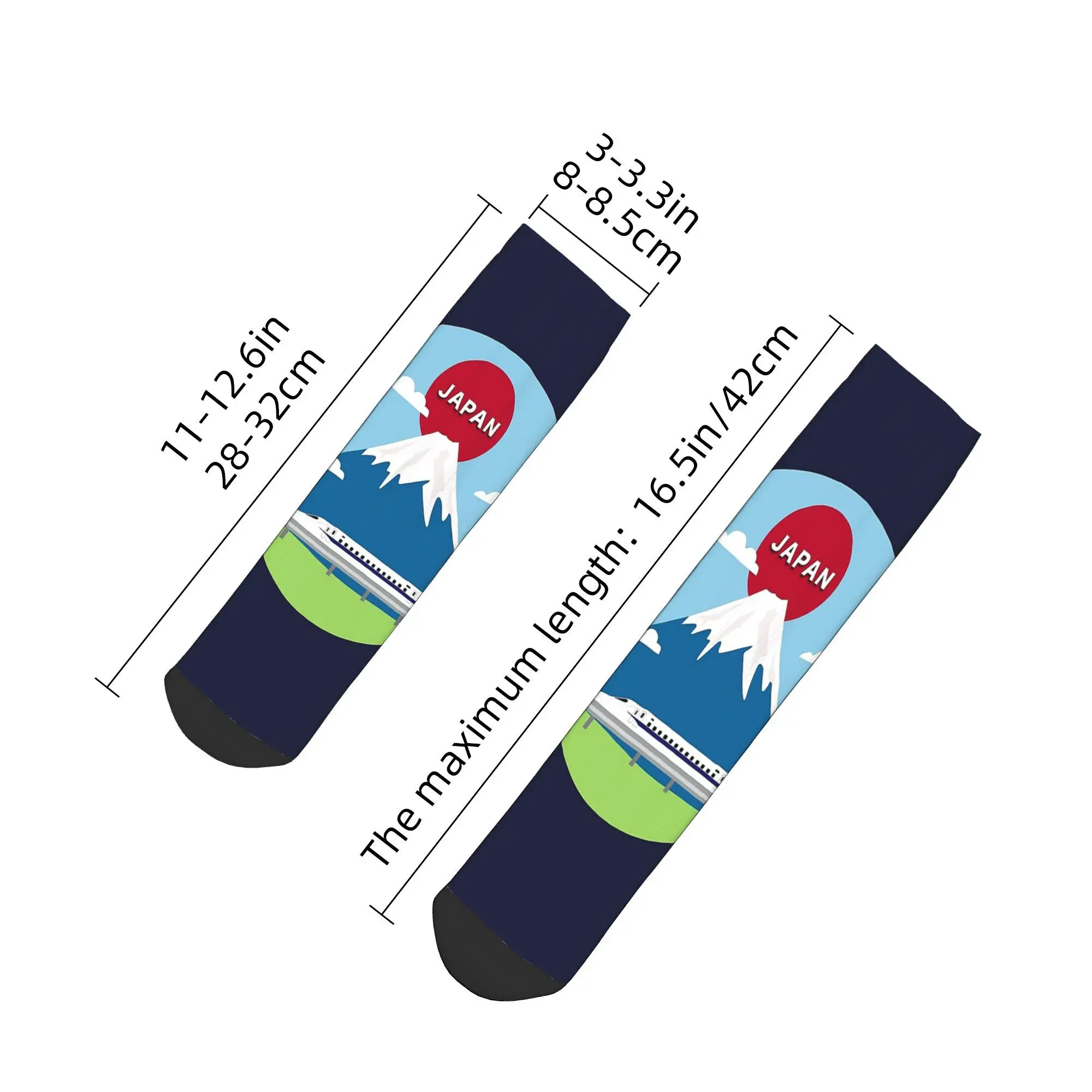 ถุงเท้าลายรถไฟความเร็วสูงญี่ปุ่น ถุงเท้าฮาราจูกุ ถุงเท้าซับเหงื่อ ถุงเท้าทุกฤดู อุปกรณ์เสริมสำหรับผู้ชายและผู้หญิง