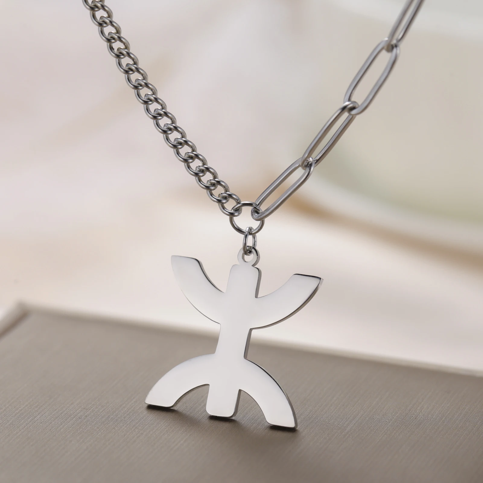 LIKGREAT أفريقيا الأمازيغية رسالة قلادة للنساء ياز البربر رمز كابيل نمط العرقية البربرية مجوهرات هدية روحية