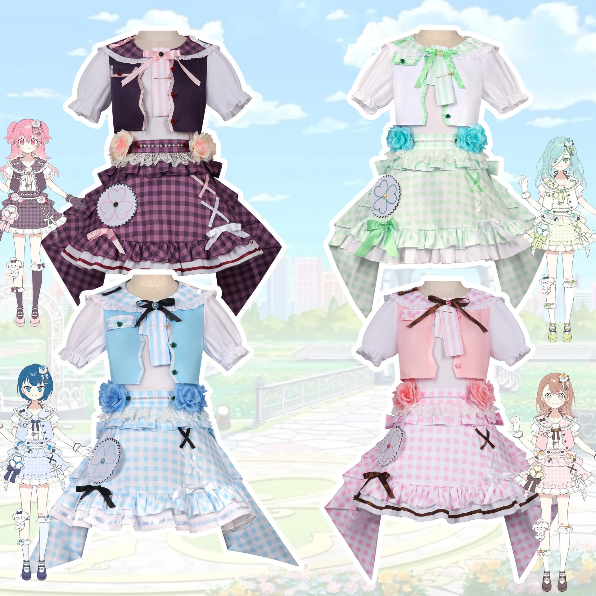 

Anime MMJ Kiritani Yomiuri Minori Momoi Airi Hinomori Shizuku Cosplay Game Project Sekai Colorful Stage Costumes