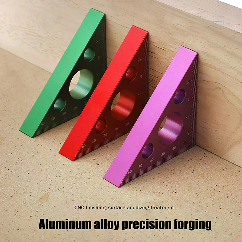 

Durable Aluminum Alloy Right Angle Ruler; Precision Woodworking Carving Square; 45/90 Degree Marking Tool