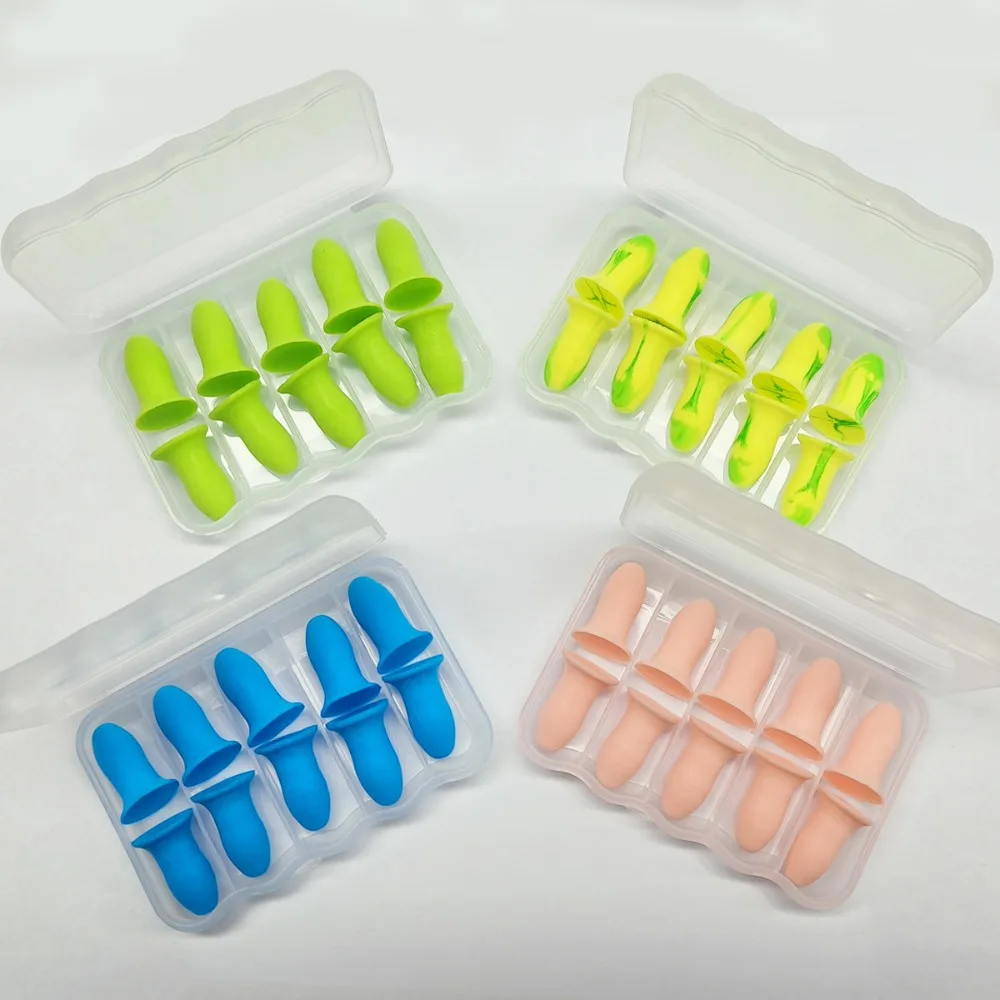 10Pcs/Box Reusable Anti-Noise Earplugs Slow Rebound Anti-Tinnitus Soundproof Earplugs Soft Foam Comfortable Fit