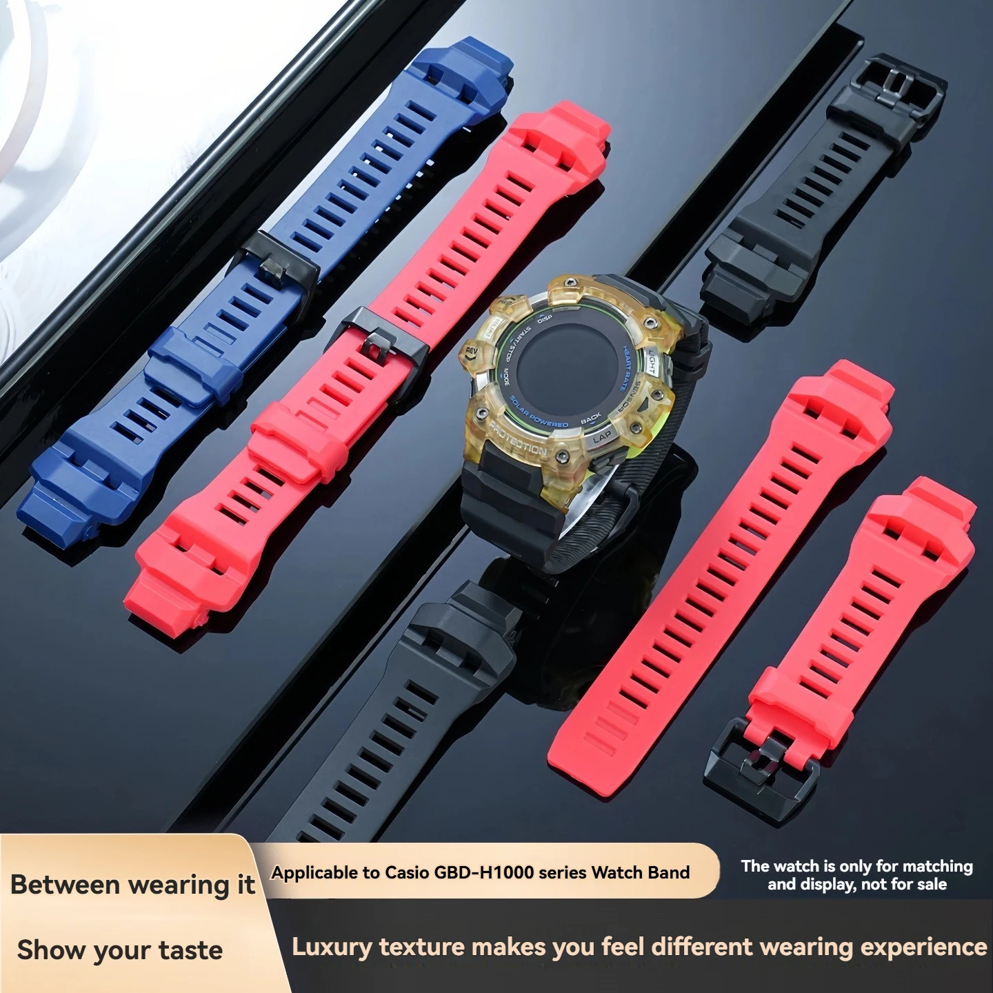

For Casio G-SHOCK series GBD-H1000 waterproof silicone strap 3475 Cat Man series G-SHOCK resin replacement bracelet black