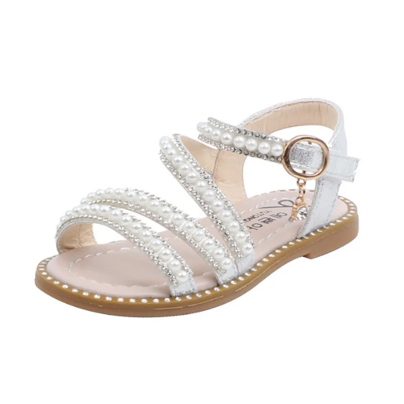 Girl Sandals Summer Fashion Kids Baby Girls Bling Rhinestone Princess Single Sandals For Little Big Girl\'s Shoes