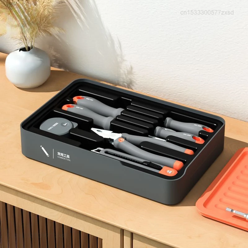 Xiaomi Deli Box Home Layered Toolbox Set Home Multifunctional Maintenance Tool Combination Electric Drill Pliers Knife Wrench