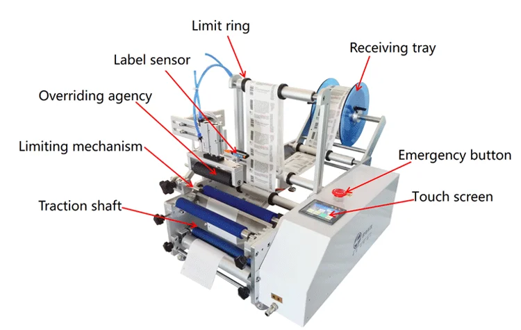 Orshang Self Adhesive Round Label Machine Labeling Machine for Plastic Bottles Semi Automatic Bottle Labeling Machine