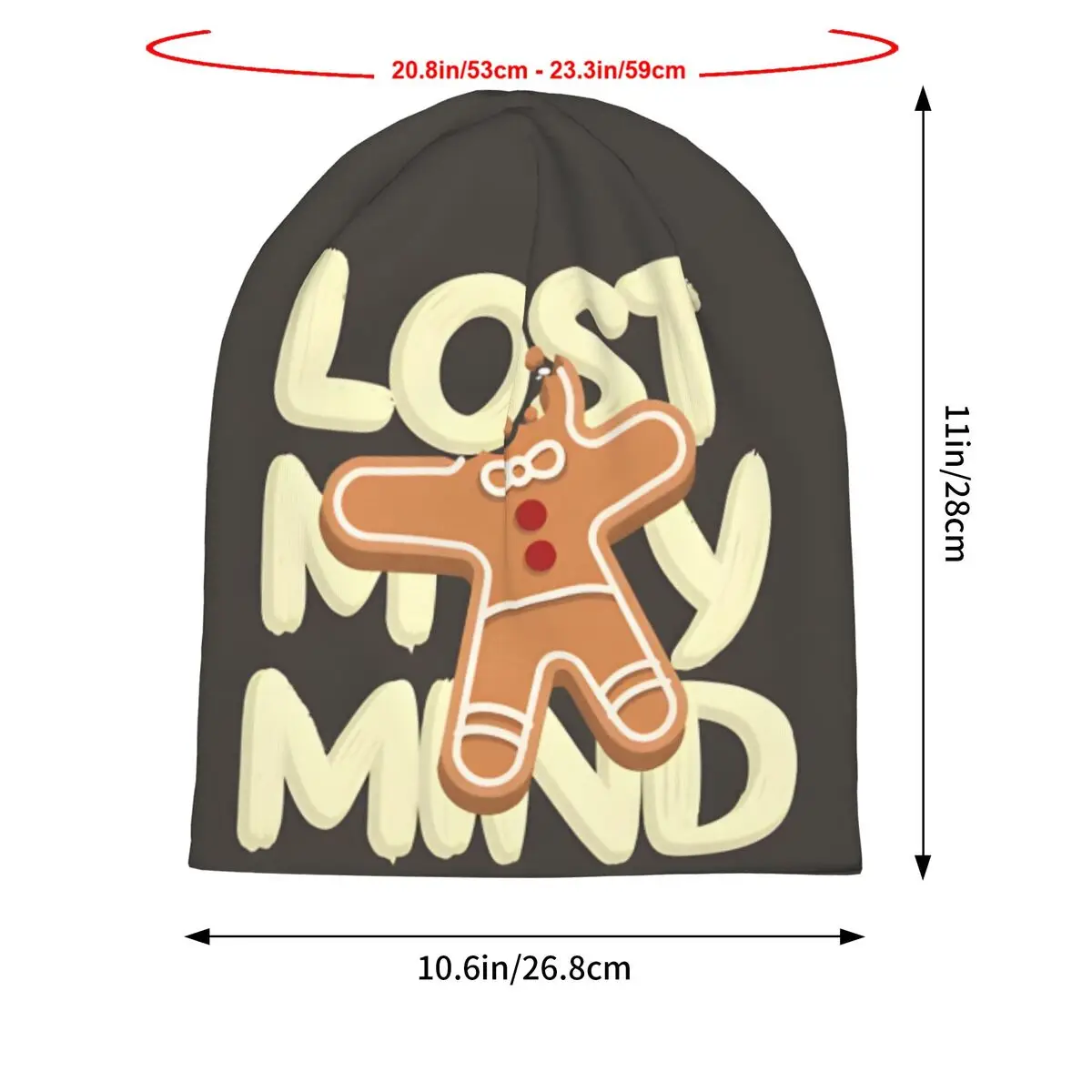 Christmas Gingerbread Man Lost My Mind Unisex Bonnet Thin Windproof Hats Double Layer Hat Breathable Caps