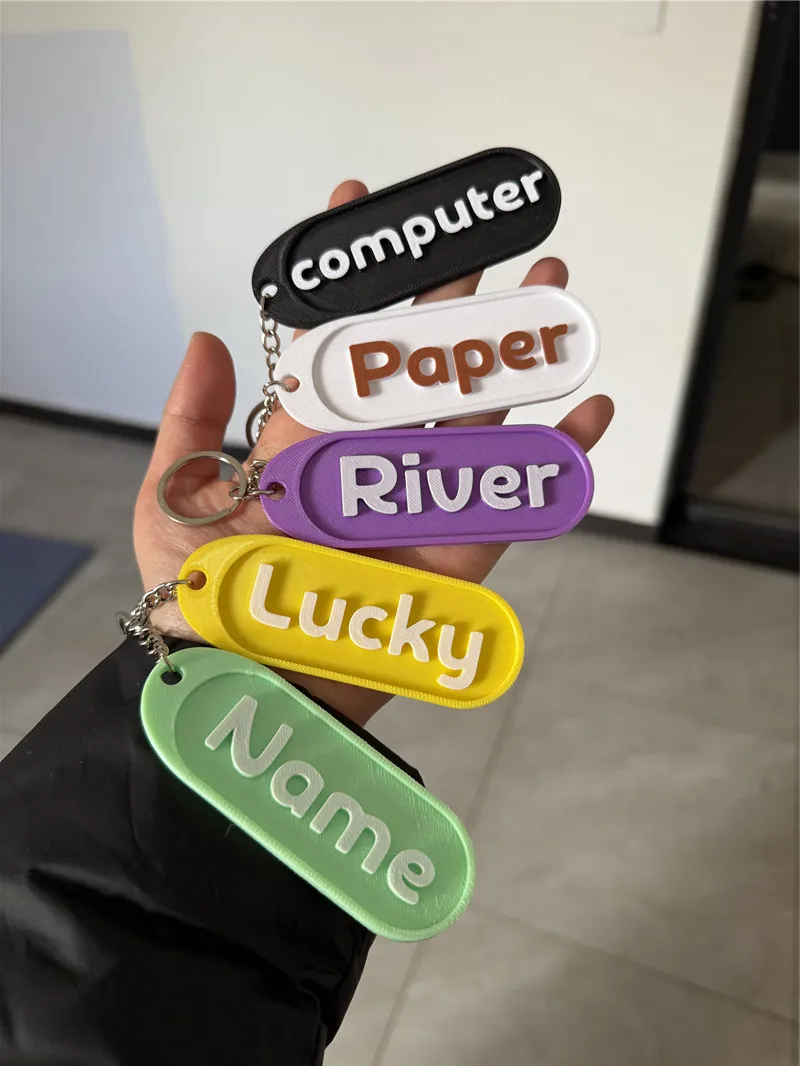 Custom Name Keychain Diaper Bag Tag Lunch Box Tag Backpack Name Tag Anti-lost Car Keyring Jewelry Christmas Gift