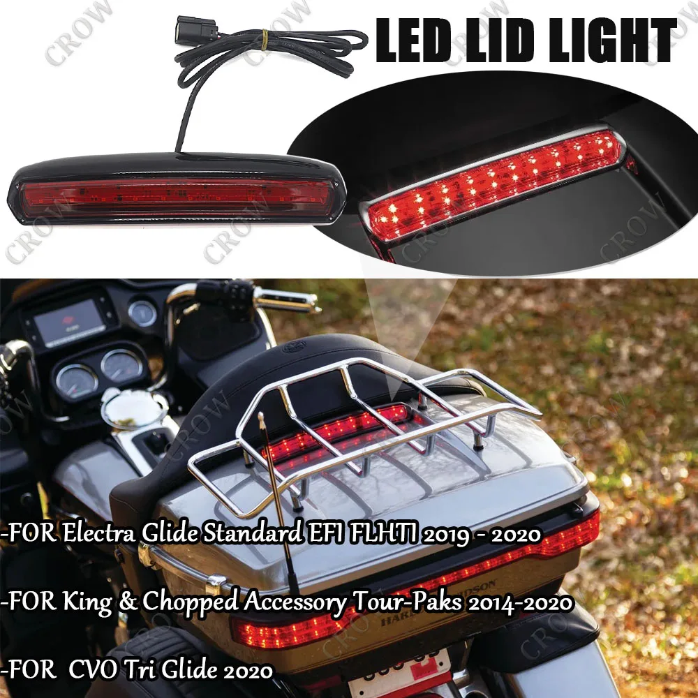 

Для Electra Glide Standard EFI FLHTI 2019 2020 мотоциклетный хромированный черный Tour Pak Pack багажник светодиодный задний тормоз фонарь
