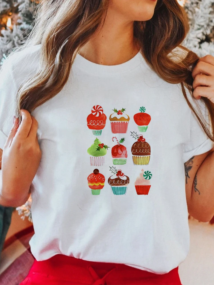 

Merry ChristmasFashion Letter 90s Trend Women T Shirt Short Sleeve O Neck Loose Women Tshirt Ladies Tee Shirt Cartoon Fashion T