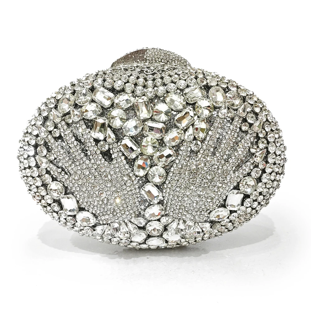 

WHTUOHENG Luxury Designer Rhinestone Evening Bags For Ladies Crystal Bling Handbags Two-Hand Clutches for Party And Wedding